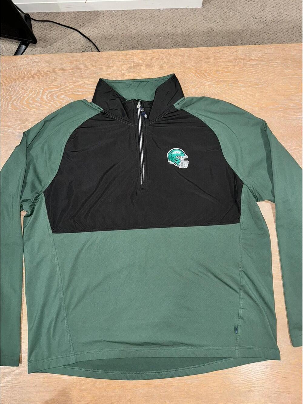 New York Jets Cutter & Buck XL Adapt Recycled Soft Knit Quarter Zip Pullover